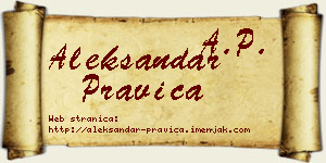 Aleksandar Pravica vizit kartica